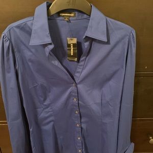 NWT Express blue long sleeve button down shirt